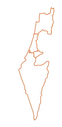Обводка Израиля на карте